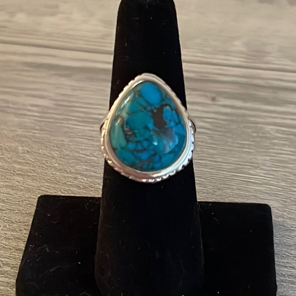 Beautiful Vintage Silver Barse Turquoise Ring. - Picture 1 of 6